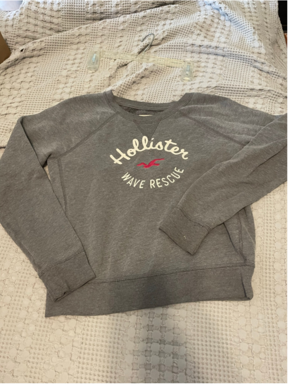 Women's Hollister Wave Rescue Sweatshirt Grey White Size M